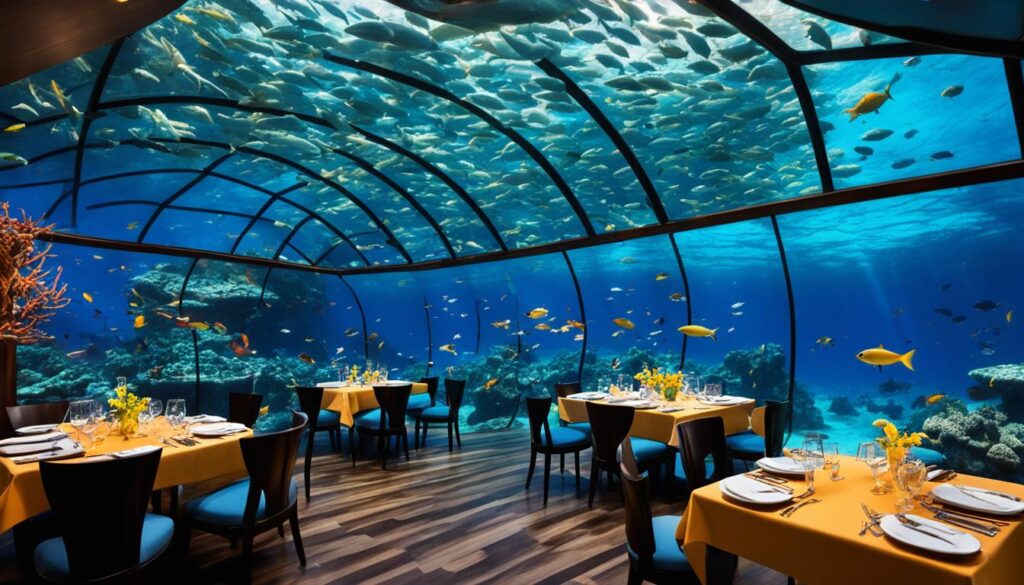 Maldives restaurants with underwater views